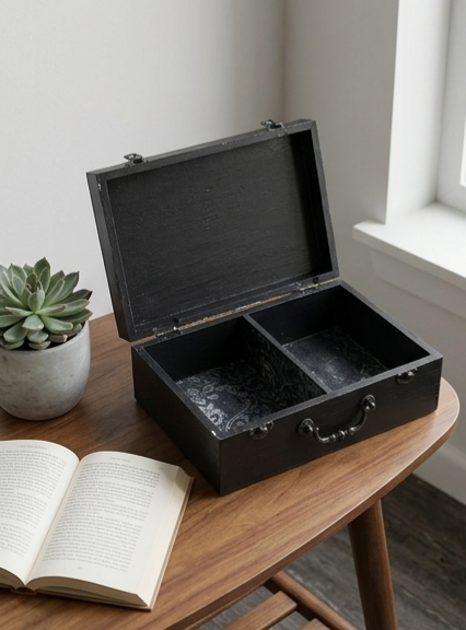 Custom Artisan Keepsake / Treasure Box with Crystal Accent