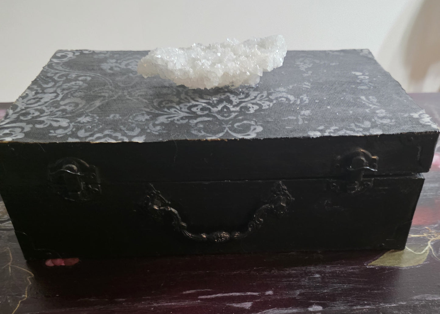 Custom Artisan Keepsake / Treasure Box with Crystal Accent